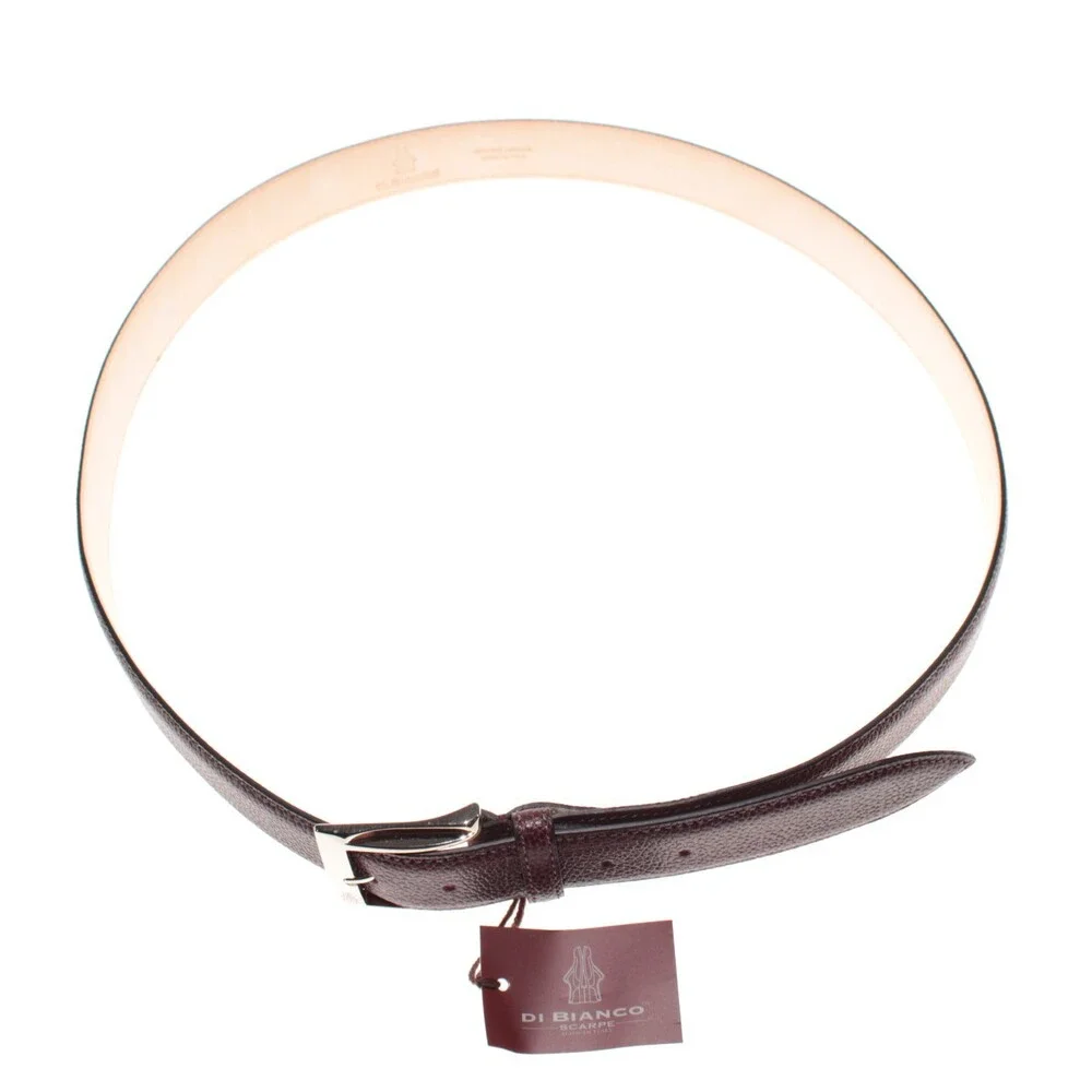 Di Bianco NWT Cut to Size Dress Belt In Dark Red Pebbled Leather One Size